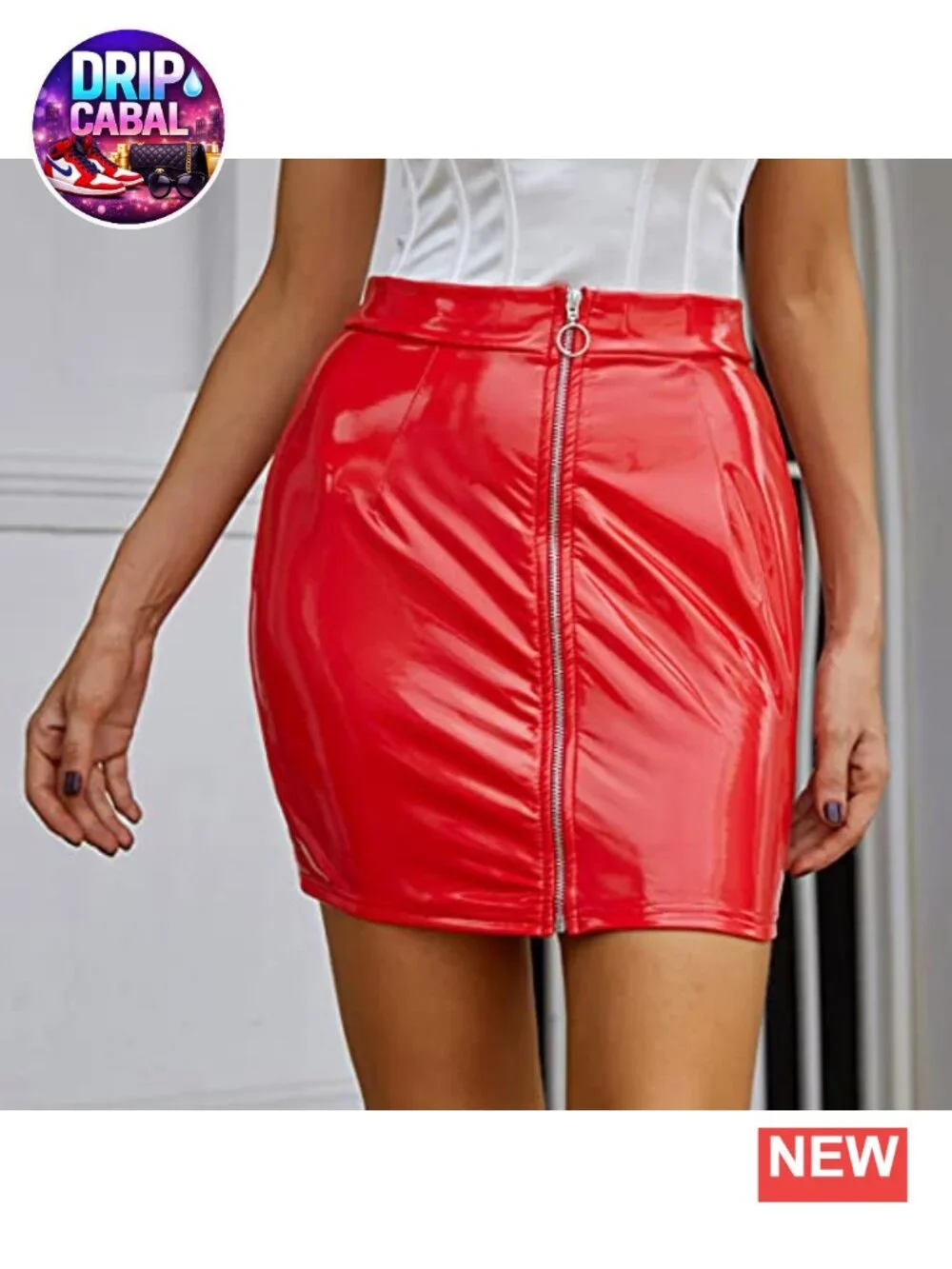 Women's Faux Leather High Waist Bodycon Mini Pencil Skirt | Party Club Night Out